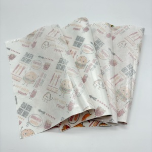 Double Side Wax <b>Greaseproof</b> Custom Logo Food Wrapping <b>Paper</b> for Sandwich Burger Noodle & Restaurant Use - Product Image 3