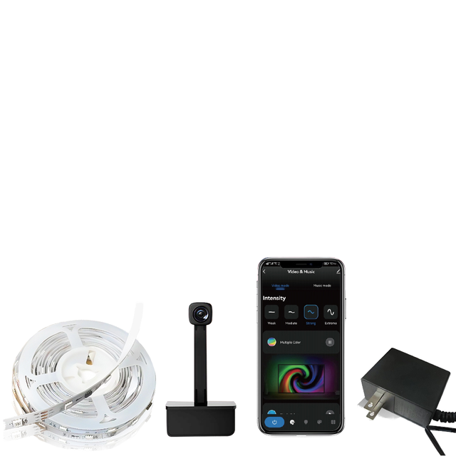 IP20 3.8m 12V RGBIC 55-65 Inch Tuya Sync Music App Google Alexa USB WiFi Immersed LED Smart TV Backlight Strips