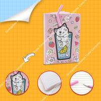 PU 2 Cahier de notes A5 mignon et créatif avec stylos à paille Couverture rigide en PU et papier pour journaux intimes de cadeaux Cahier A5