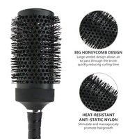 Ensemble de 5 brosses rondes antistatiques en nylon résistant à la chaleur pour salon, brosses rondes en céramique professionnelles pour cheveux lisses ou bouclés