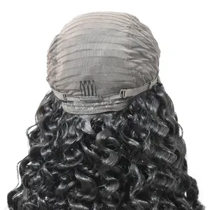 高密度5*5高清水波蕾丝闭合假发，长黑色假发未加工头发从一个捐赠者批发价格