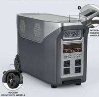 Station d'alimentation portable de camping en plein air 2500W avec panneau solaire, batterie de secours pour la maison
