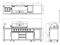Barbecue portable en acier inoxydable 304 pour extérieur, station de cuisson mobile pliable avec rangement pour patio, jardin, camping