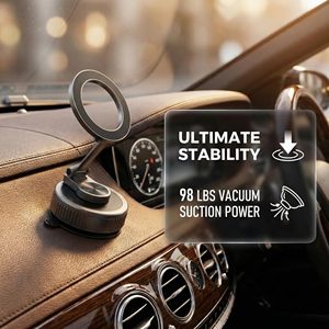 Durable Zinc Alloy Magnetic Phone Holder Vacuum Suction Base Mobile Phone Car Mount for Any Smooth Surface in the Car - Product Image 6