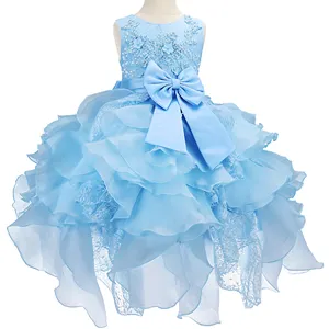Robes de princesse pour enfants robes de fête d'anniversaire robes de mariée à ourlet irrégulier pour enfants