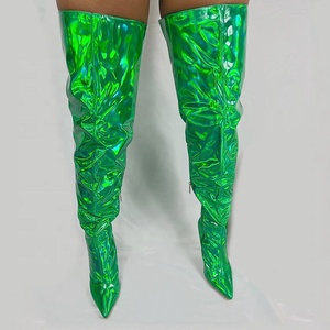 Women's Large Size 46 Metallic Long Boots Colors Sizes Custom Over Knee High Woman Thigh High Booties Hot Sale <b>Shoes</b> - Product Image 2