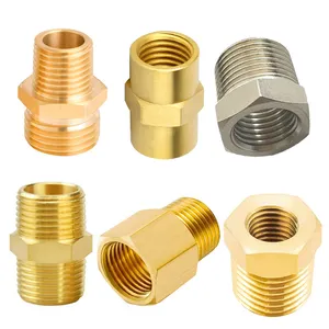 1/2NPT Male x 1/2NPT Female Brass Adapter Hexagon Brass Union Pipe Fitting Joint Brass Reducing Adapter Hose Tube Connector