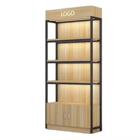 Étagères de supermarché double face personnalisées, présentoir en bois avec différentes tailles, construction métallique pour un empilage efficace