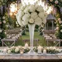 Vase à fleurs en verre côtelé transparent de luxe, vase décoratif moderne à cannelures pour la maison, les mariages, les hôtels, centre de table, vente en gros