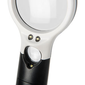 عدسة زجاجية مكبرة 3X/45X بيضاء وسوداء من ABS مضيئة محمولة باليد ومكبرات للقراءة - Product Image 5