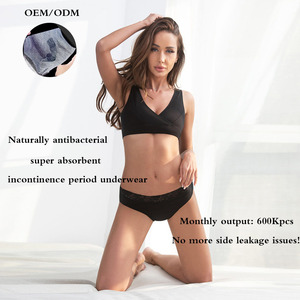 Shanhao OEM, ropa interior sostenible de talla grande para incontinencia, bragas de bikini a prueba de fugas de 4 capas de algodón para niñas, bragas para el período menstrual - Product Image 2
