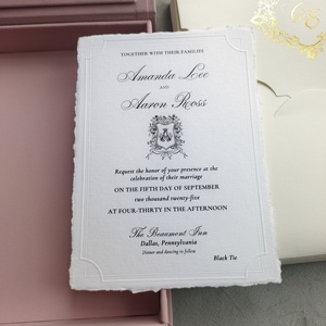 Boîte cadeau en velours <span class=keywords><strong>gris</strong></span> glamour avec ruban et enveloppe, monogramme personnalisé en feuille d'or pour les invitations de mariage, ensemble d'invitations de mariage - Product Image 2