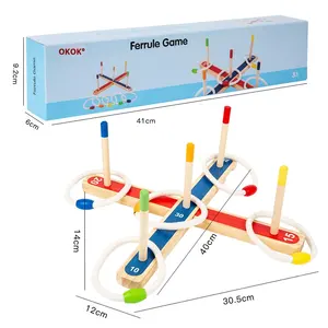 Éducation précoce Cerveau Focus Formation Anneau Lancer Jeu pour Enfants De La Maternelle Jouets En Bois Et En Métal Exercice De Pensée <span class=keywords><strong>Logique</strong></span> - Product Image 5