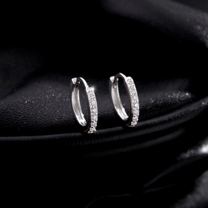 S925 Sterling Silver Trendy Shinning Geometric Moissanite Hoop <b>Earrings</b> for Women Girls Daily OL <b>Fine</b> Jewelry - Product Image 5