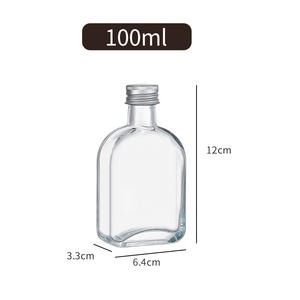 ขวดแก้วใสสำหรับเครื่องดื่มวิสกี้ ขนาด 100 มล. 200 มล. 250 มล. 330 มล. แบบขายส่ง 018Stock ขวดเปล่าสำหรับเก็บของ ฝาเกลียว - Product Image 2