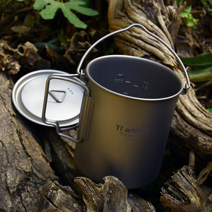 <b>Camping</b> Accessories Outdoor <b>Camping</b> Titanium Mug 750ml Titanium Pot with Detachable Handle Water <b>Cup</b> - Product Image 5
