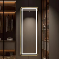 Miroir de salle de bain intelligent à LED avec cadre en métal et bord étroit personnalisé en usine avec diode lumineuse pour la maison, l'hôtel et l'appartement.