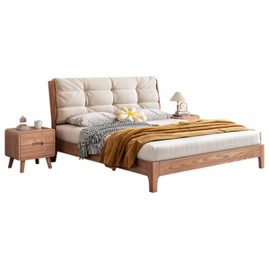 Cama de Plataforma de Madera de Fresno Sólido Estilo Wabi Sabi, 1.8m, Doble, Muebles de Dormitorio Modernos y Minimalistas - Product Image 3