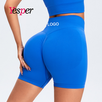 Shorts de yoga respirants sans couture solides pour l'été Séchage rapide Taille haute Abdomen liftant Hanche Leggings de fitness