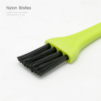 Petites brossettes classiques en plastique PP à poils noirs et manche vert, accessoires de nettoyage pour cuisine, moins de 2 dollars