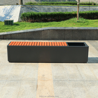 Pot Tanaman Luar Ruangan Berbahan Aluminium Alloy Desain Persegi Panjang Kapasitas Besar, Pot Bunga Logam Modern, Kotak Penanam