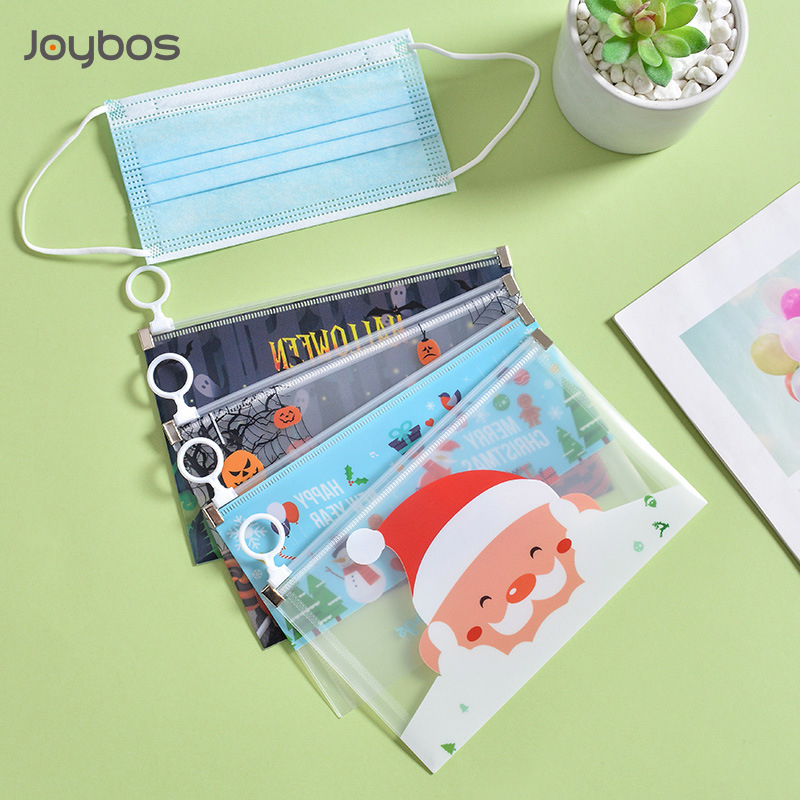 JOYBOS Christmas Storage Bag Folder Halloween Portable Zipper Type Folder PP Waterproof File Bag Witch Stationery Bag