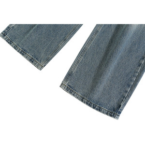 Pantalones Vaqueros de Hombre Transpirables de Dos Tonos Lavados, de Tela Gruesa, Holgados, Informales, de Mezclilla, Azules y Negros, de Pierna Recta, Colección Primavera 2026 - Product Image 4
