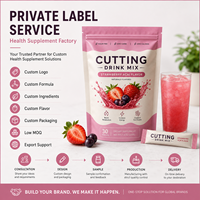Mélange en poudre pour boisson à la fraise et à l'açaï, sans sucre, zéro glucides, stimule le métabolisme, OEM ODM, marque privée, formule personnalisée