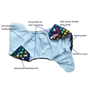 Pañal de tela al por mayor para bebé, <span class=keywords><strong>pañales</strong></span> de tela modernos lavables reutilizables para bebé, pañal de bolsillo ecológico estampado impermeable - Product Image 2