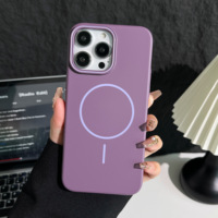 Coque de téléphone magnétique en PC couleur unie, minimaliste et texturée, prix de gros pour iPhone 17 16 15 14 13 12 Promax