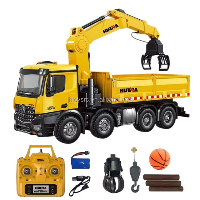 HUINA 1538 1:14 RC Car 26CH Tractor Remote Control Alloy Timber Grapplo Dump RC Vehicles Crane Engineering Truck Toys Boys Gift
