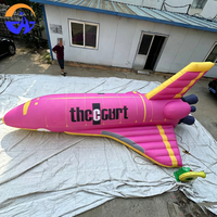 Modèle de fusée d'avion gonflable rose personnalisé, accessoires de décoration publicitaire sur le thème de l'aérospatiale, y compris souffleur