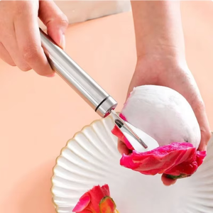 Pelador de naranjas y pomelos multifunción manual de acero inoxidable, abridor de frutas, cuchillo para pelar verduras, cortador de pelos de frutas, 1 unidad - Product Image 4