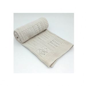 Không Khiếm Khuyết Cổ Điển Tốt Nhất Bán Sang Trọng 2020 100% Bông Cotton Hữu Cơ Gạo Khâu Đan Mới Sinh Ra Bé Ném Chăn - Product Image 3