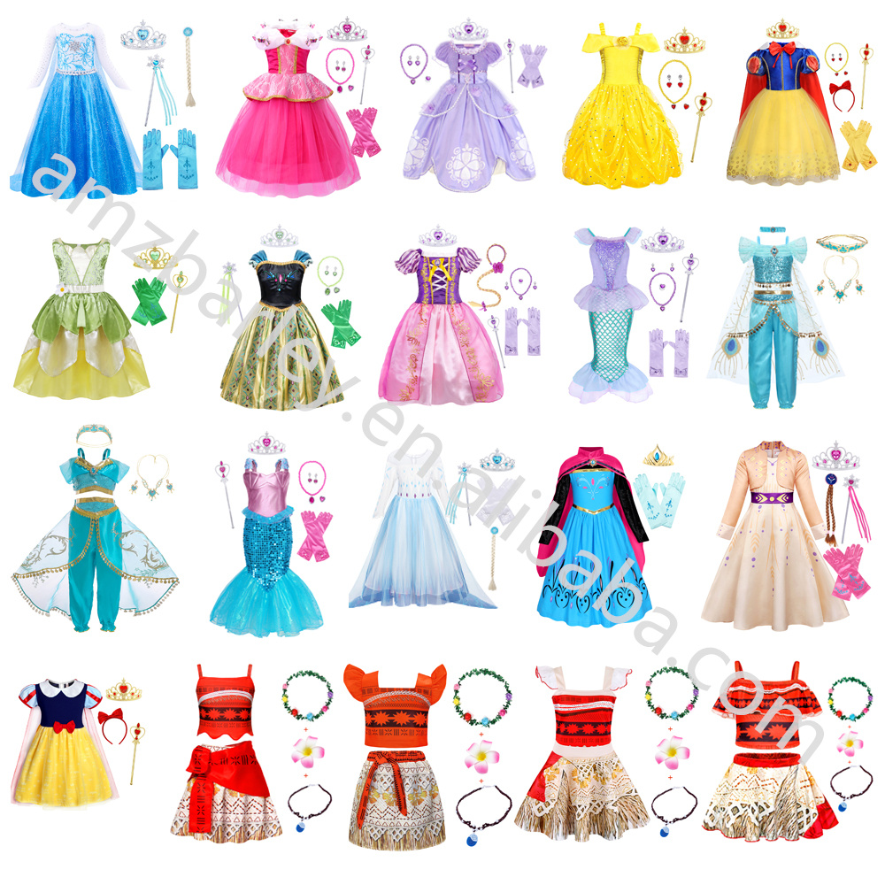 Mädchen Phantasie Elsa Anna Schnee belle Prinzessin Kostüm Deluxe Dress Up Cosplay Geburtstags feier