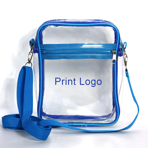 Tùy chỉnh in logo Màu Xanh Hoàng gia Zeta <span class=keywords><strong>phi</strong></span> Beta sorority Crossbody Túi PVC rõ ràng dây kéo lớn PURSE mua sắm Túi Thể Thao Túi - Product Image 3