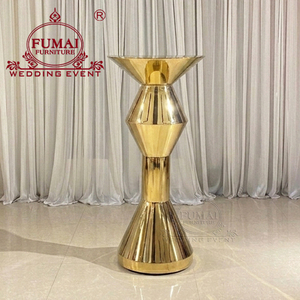 Modern High- Top Round Gold Stainless Steel Cocktail <b>Table</b> for Events Party - Product Image 4