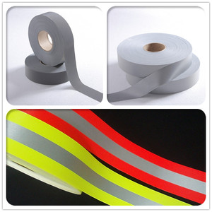 EN 20471 Bande de tissu en polyester Matériau réfléchissant Bande lavable réfléchissante phosphorescente pour vêtements - Product Image 4