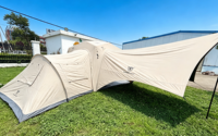 Tente dôme gonflable à cinq côtés, grand espace, protection UV, imperméable, installation rapide, abri pour le camping en plein air