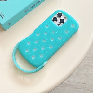Per <span class=keywords><strong>iPhone</strong></span> 15 Pro/<span class=keywords><strong>14</strong></span> <span class=keywords><strong>Plus</strong></span>, custodia creativa fai-da-te in silicone morbido con polvere viola brillante e foro, protezione a 360° - Product Image 5