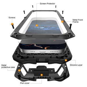 Étui en alliage métallique d'aluminium pour Google Pixel 9/10 Pro XL, robuste, avec anneau magnétique, charge sans fil, antichoc, coque arrière rigide en PC - Product Image 5