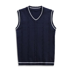 OEM ODM High Quality <strong>Men</strong> <strong>Knitted</strong> Vest V Neck Sleeveless Sweater Custom Knitwear Pullover <strong>Men</strong> Vest <strong>Waistcoat</strong> - Product Image 5