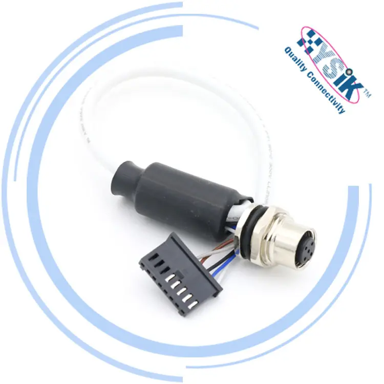 M12 5Pin Female Connector To AMP MODU 8-Pin Terminals Cable Customize Available