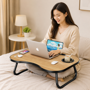 Bureau <span class=keywords><strong>pliable</strong></span> AOR L1 pour <span class=keywords><strong>baie</strong></span> <span class=keywords><strong>vitrée</strong></span> et lit superposé supérieur, construction en MDF avec surface en bois, design compact pour chambre d'étudiant - Product Image 4