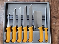 8 pièces de couteaux de boucher en acier inoxydable de bonne qualité ensemble de couteaux de cuisine avec support magnétique