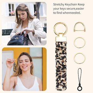 Porte-clés bracelet extensible pour femme, pour clés <span class=keywords><strong>de</strong></span> voiture, avec porte-clés mignon en forme <span class=keywords><strong>de</strong></span> cerise et anneau en D - Product Image 2