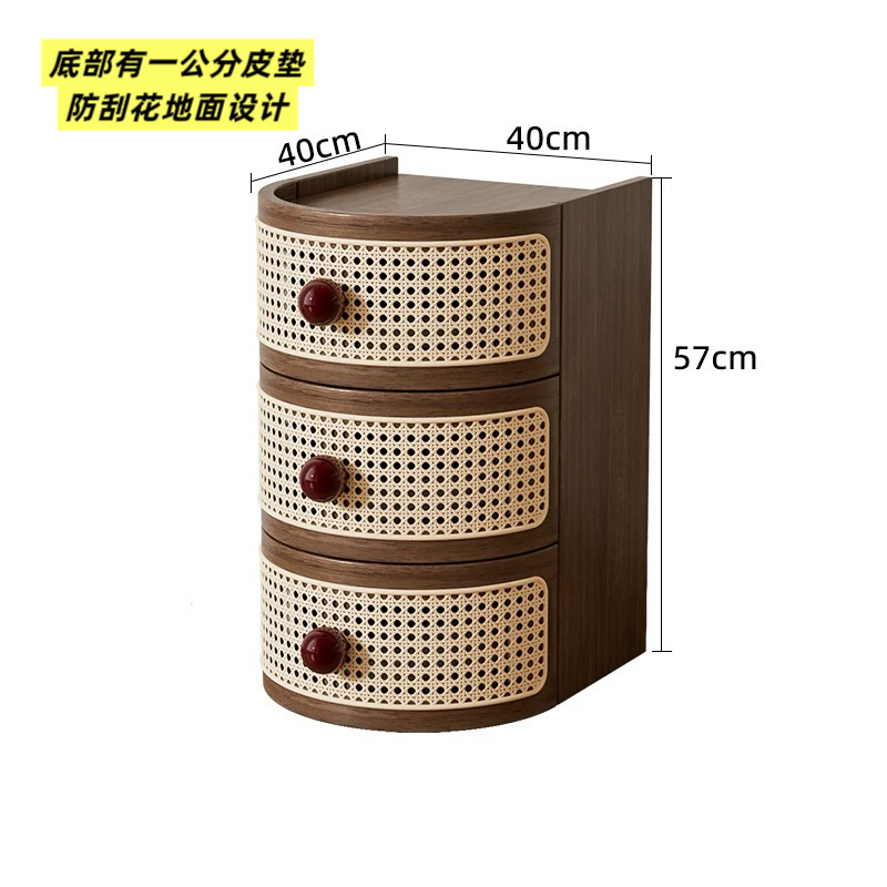 Walnut color [Triple-layered, rattan design]