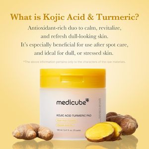 Medicube Toner Pads Acid Turmeric Clarifying Toner Pad pour les soins apaisants de la peau à problèmes au curcuma – Soin coréen pour la peau - Product Image 2