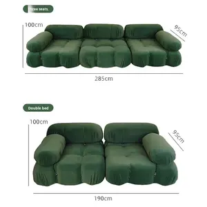 أريكة ماريو القطاعية العصرية ذات التصميم المميز، مصنوعة من القماش، مناسبة لغرفة المعيشة الحديثة والشقق الصغيرة وغرف النوم، مزدوجة صغيرة الحجم - Product Image 3