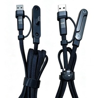 Câble de charge super rapide USB-A vers Type-C PD240W 2-en-1 avec support rotatif et câbles tressés en nylon pour jeux mobiles